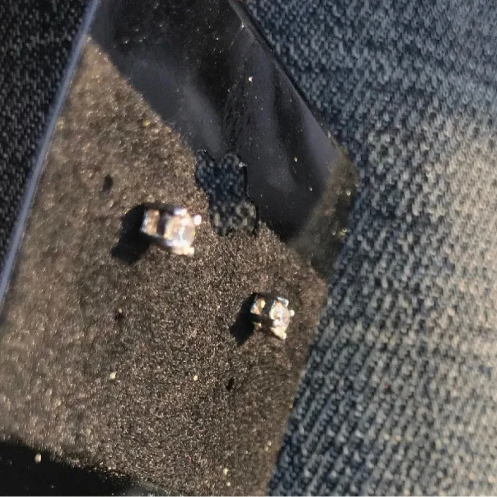 Sterling White Crystal Stud Earrings Fine Jewelry faux diamonds girls teens kids